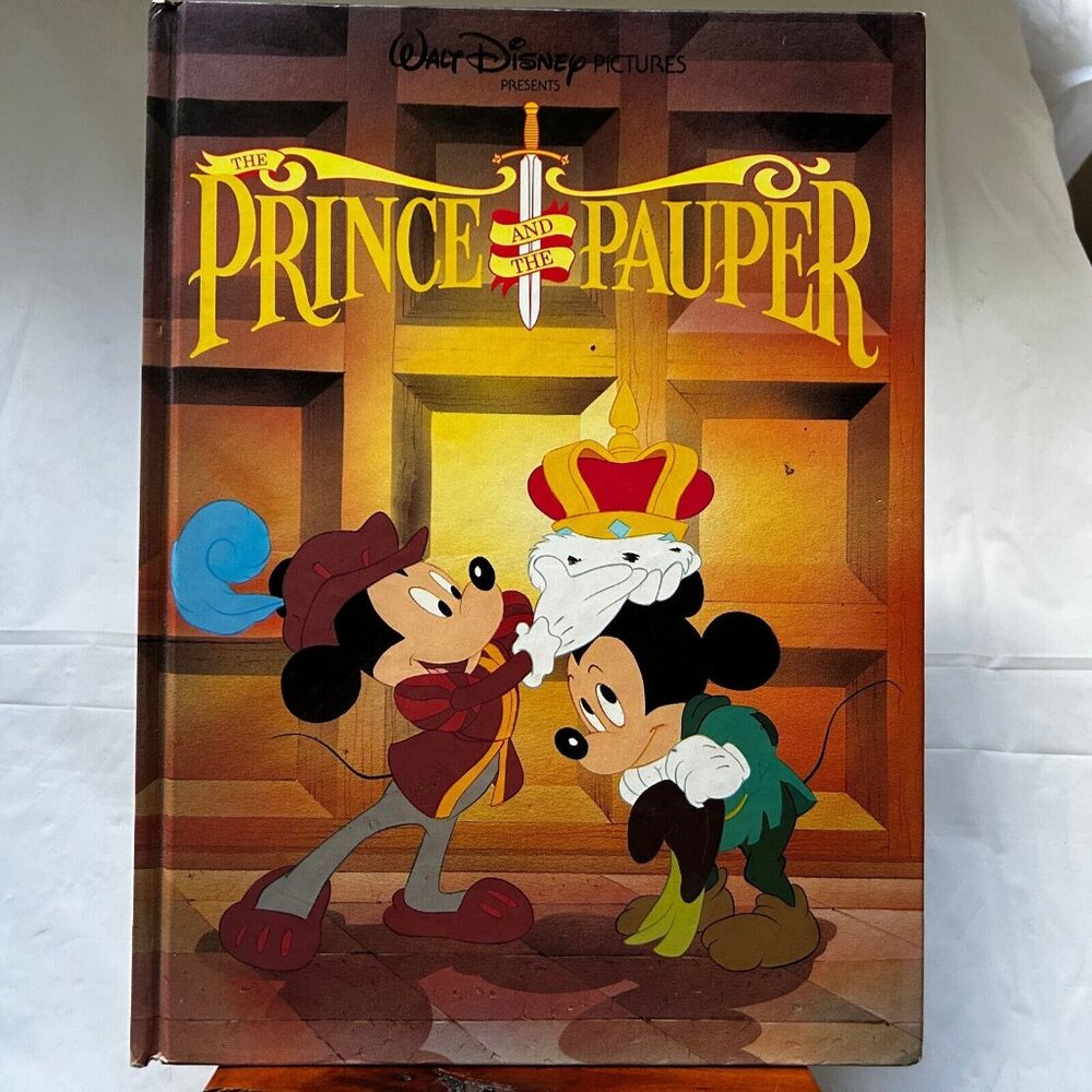 The Prince and the Pauper Mickey Twin Walt Disney Vintage 1990 Hardcover Book